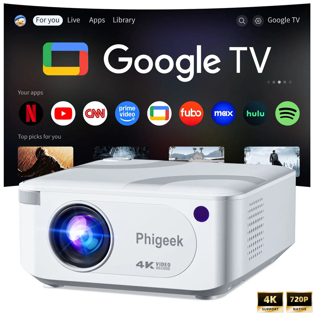 Mini Projector 300 ANSI Android11 Dual WiFi6 BT5.0 4K 720P Built-in App 1080P Video Home Cinema SmartPhone Digital Projector