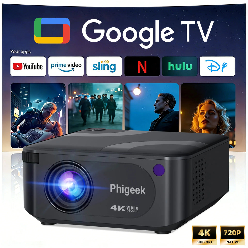 Mini Projector 300 ANSI Android11 Dual WiFi6 BT5.0 4K 720P Built-in App 1080P Video Home Cinema SmartPhone Digital Projector